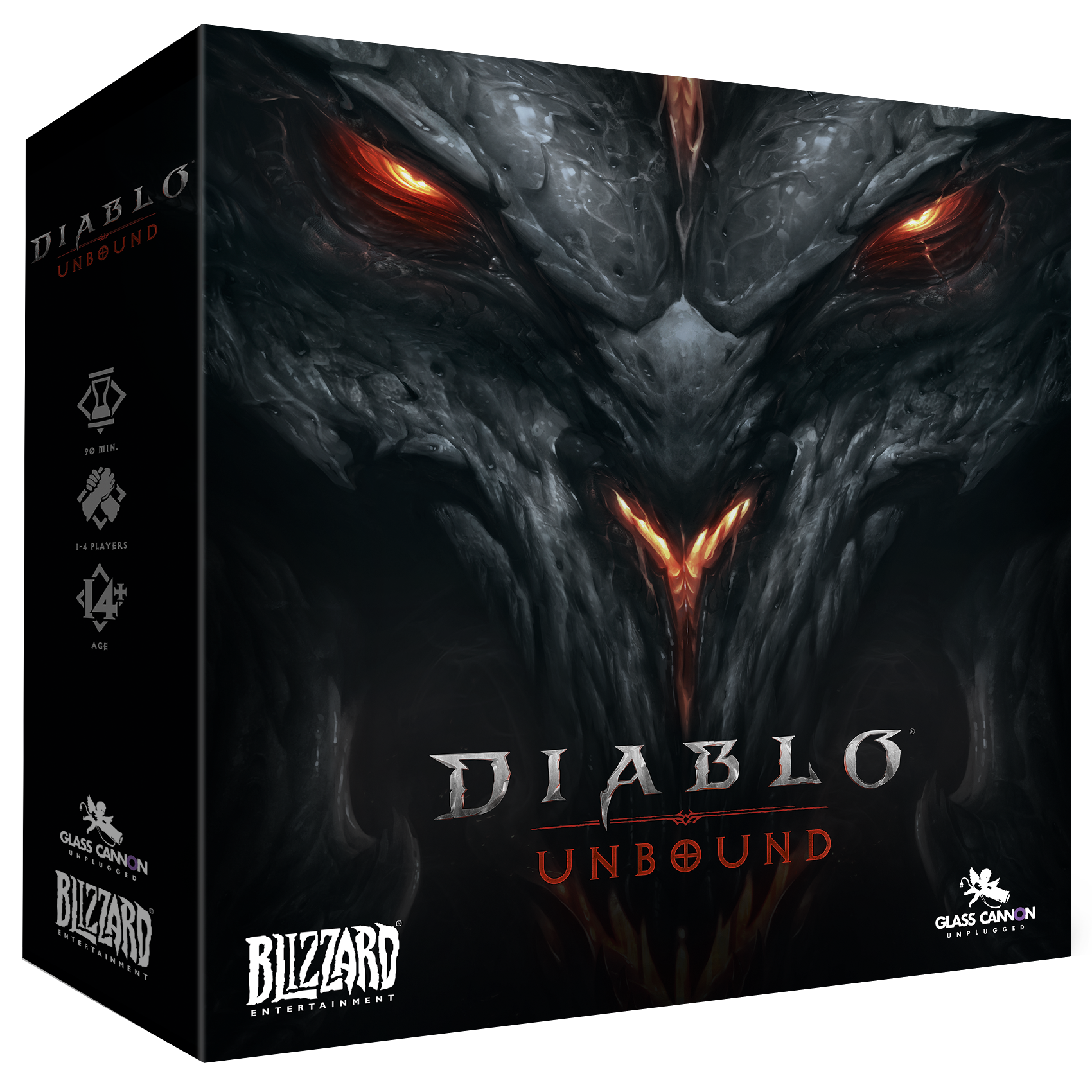 Diablo: Unbound game box with a demonic face on the cover.